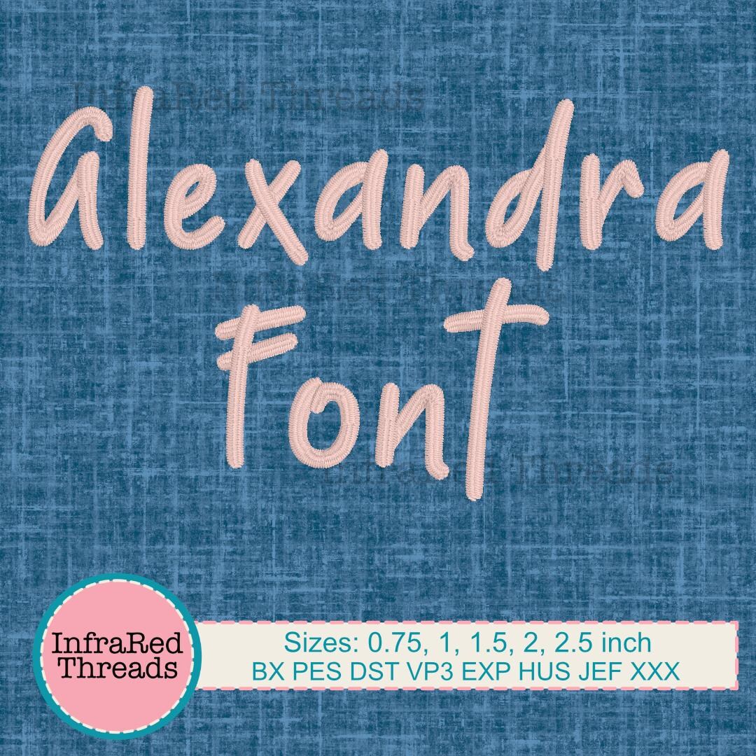 Alexandra Script Alexandra Embroidery Font – Modern Script With Handwritten Style - BX ...