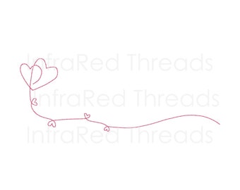 Hearts Frame - Single Line Bean Stitch - Digital Embroidery Design