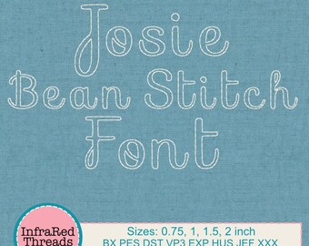 Josie Bean Stitch-borduurlettertype – handgeschreven stijl in 4 maten