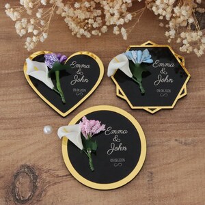 Personalized Framed Wedding Magnet For Guests | Wedding Favors in Bulk | Unique Wedding Party Gifts | Engagement Favors | Plexiglass Magnet