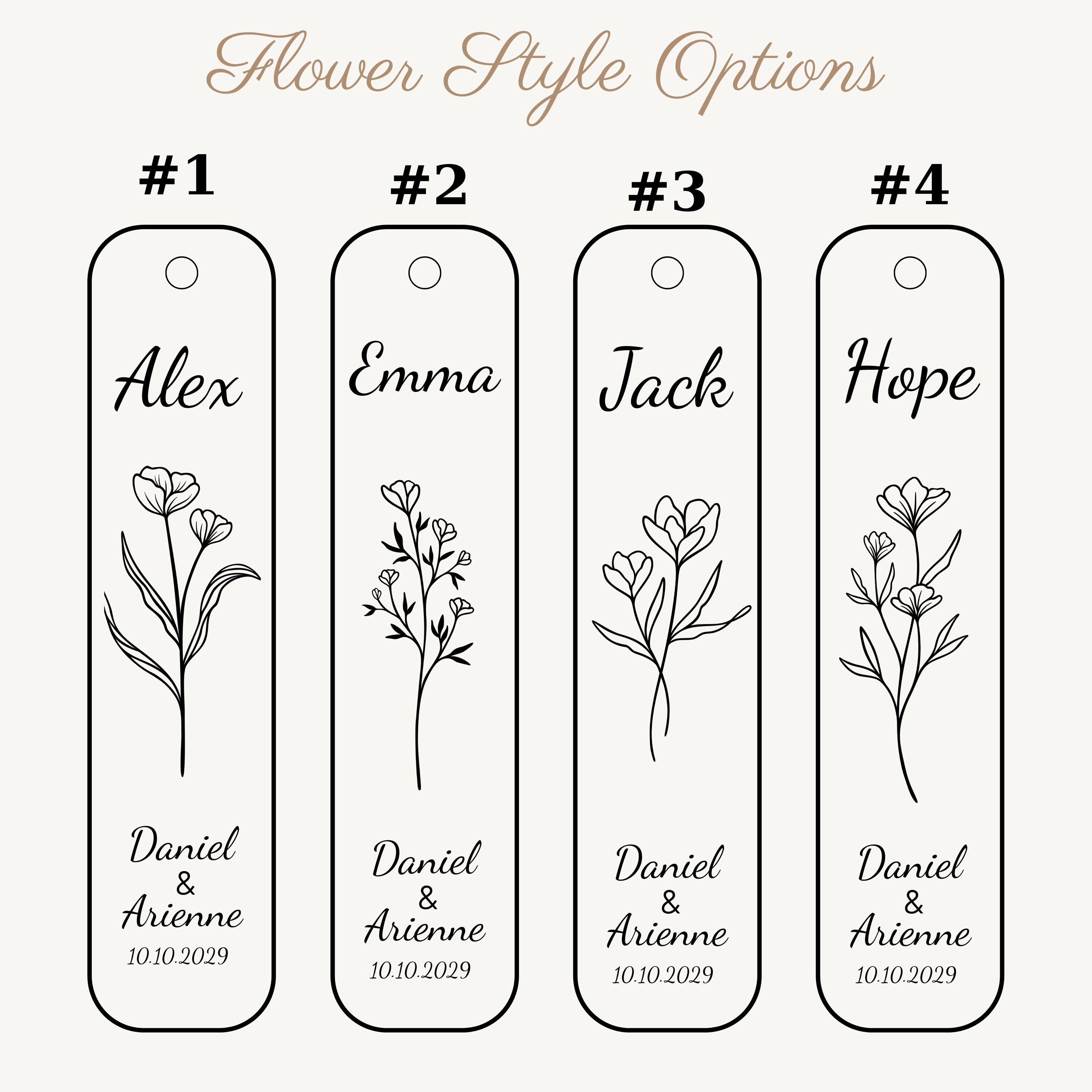 Bookmark Seating Card Custom Wooden Place Card Bookmarks, Personalized Wedding Favors for ...