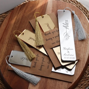 Custom Place Card Bookmarks for Guests, Wildflower Theme Wedding Favors ...