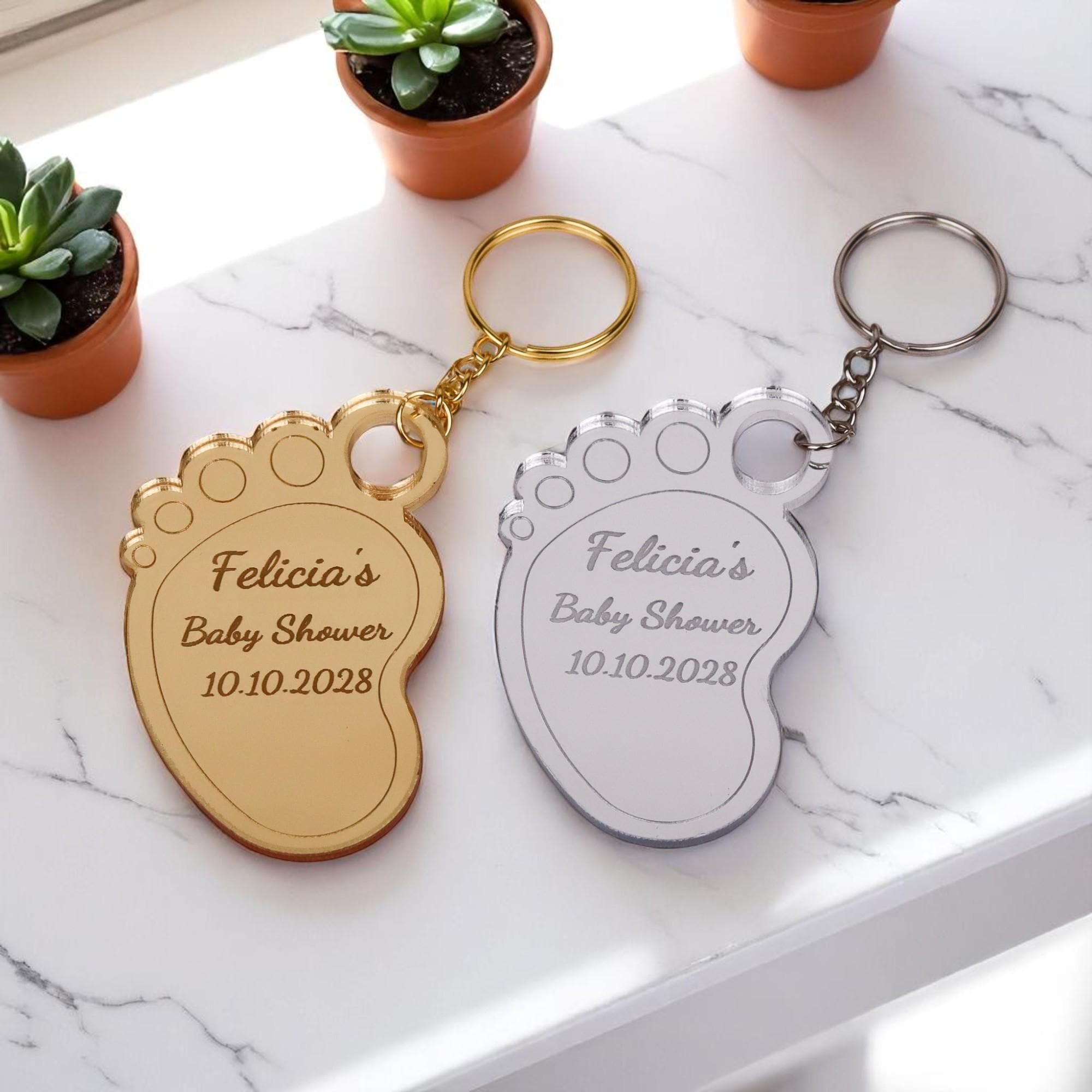 Custom Baby Feet Shaped Keychain Baby Shower Favors for Guests, Baby ...