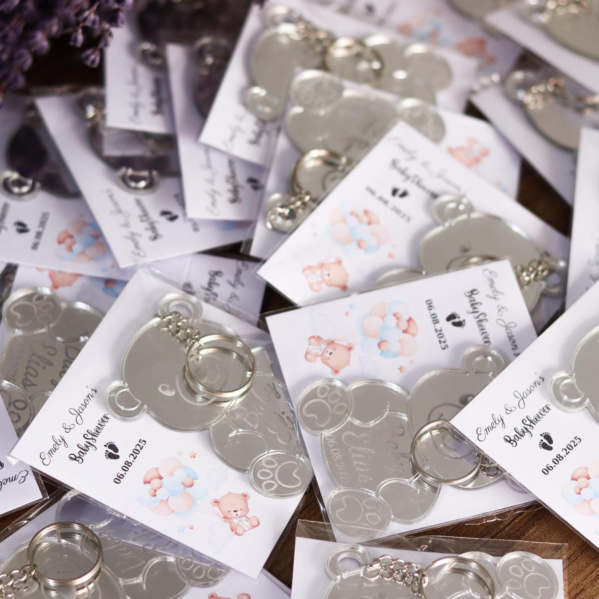 Custom Teddy Bear Baby Shower Party Favors With Card for Guest in Bulk ...