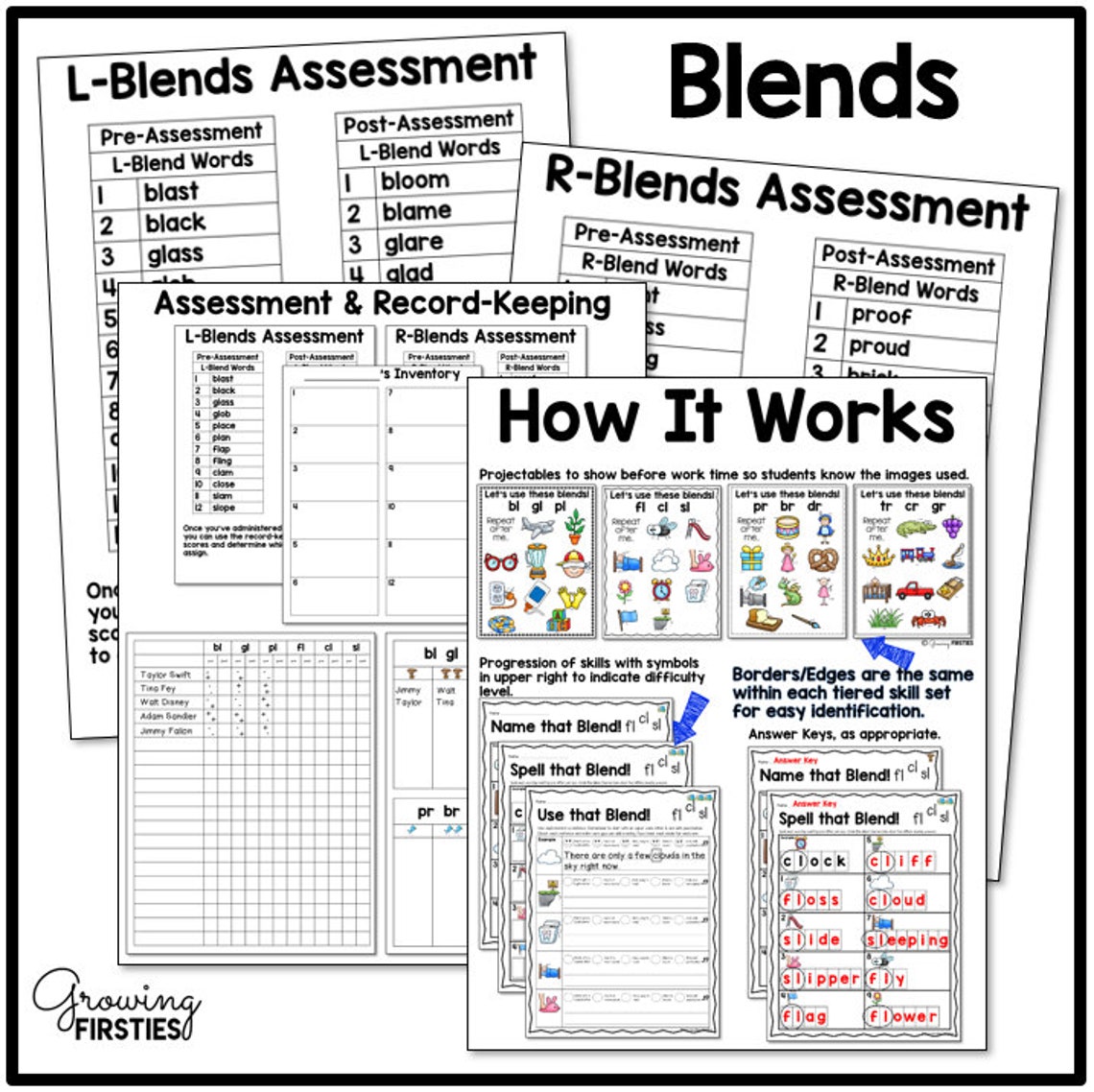 Initial Consonant Blends Practice L Blends R Blends Beginning Etsy