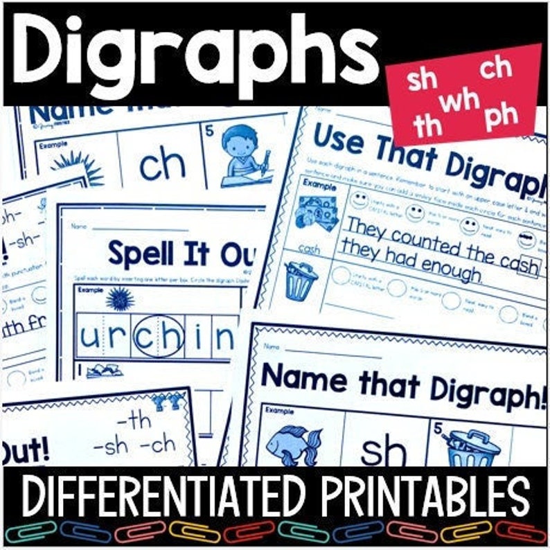 Digraphs Practice Beginning Middle Ending Digraphs First Grade ...