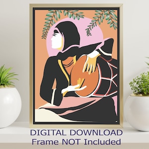 Digital download, Custom Vector illustration, Women art prints, Modern gallery wall art , Fashion illustration poster, Boho women canvas