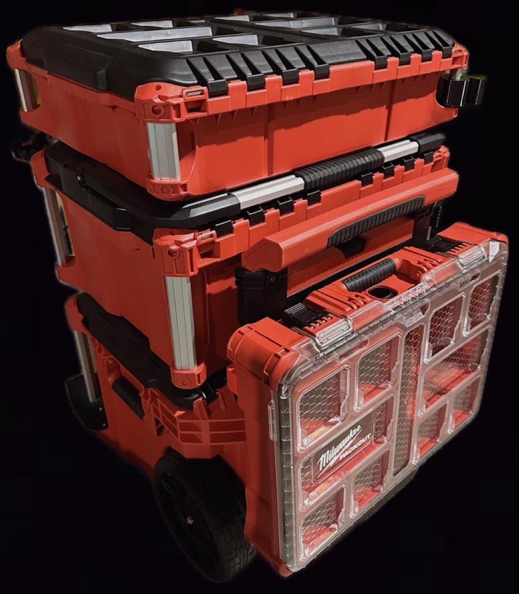 BackStack Mount for Milwaukee Packout Rolling Box by CUBEᴰ