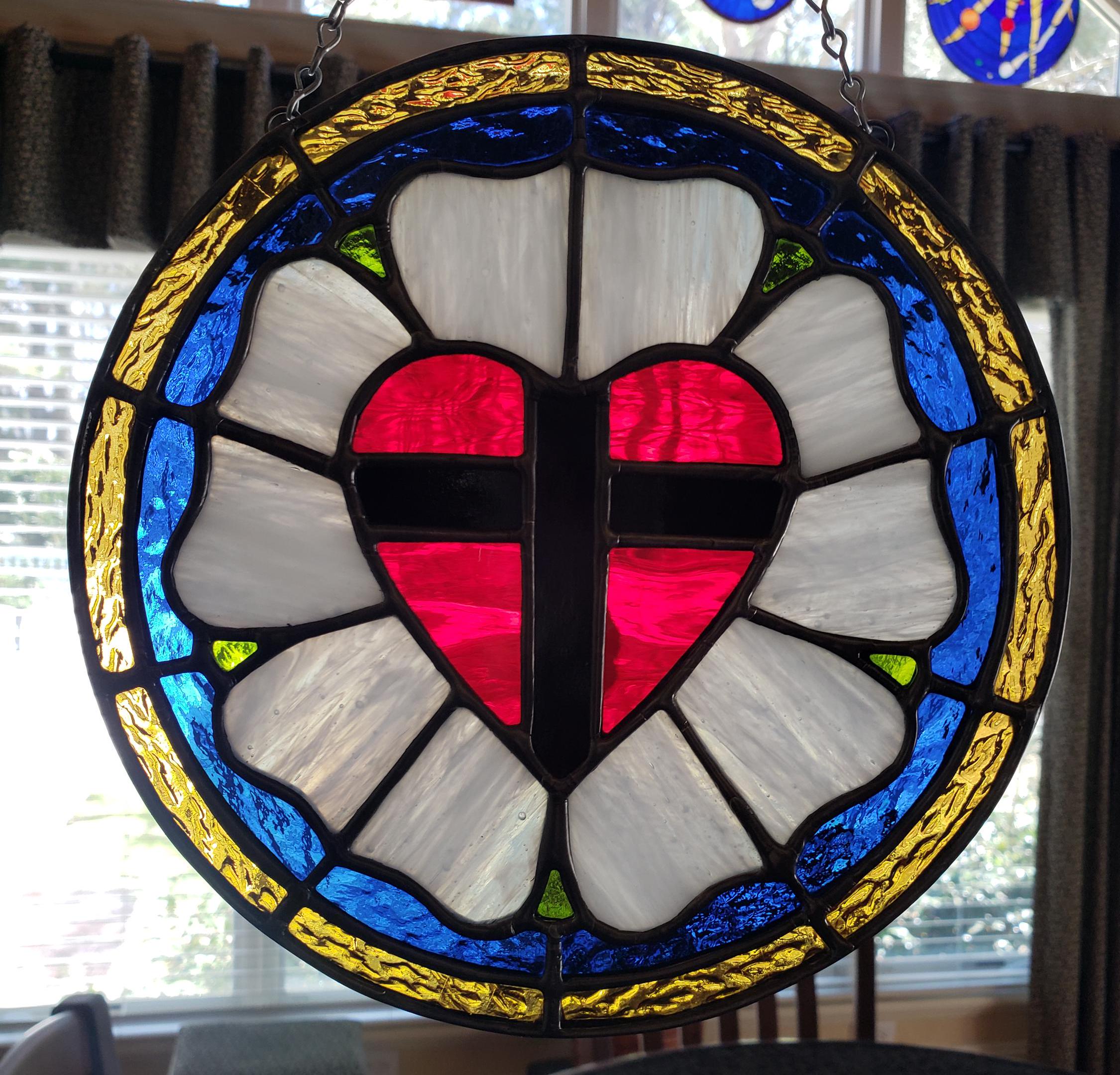 Luther Rose/Luther Cross in stained glass