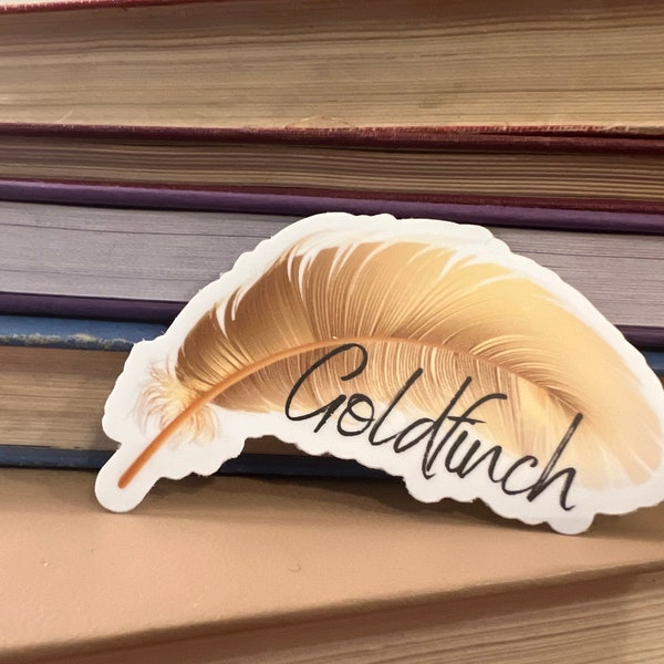 Goldfinch feather sticker, the plated prisoner series, Auren, book lover