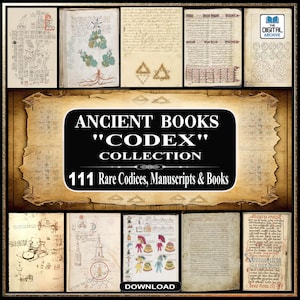 111 ANCIENT BOOKS & MANUSCRIPTS - Rare Codex Collection - Secret Code, Writing, Palaeography, Unknown Text, Codices, Alchemy, Devils Bible