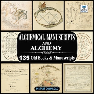 ALCHEMY & ALCHEMICAL  MANUSCRIPTS - 135 Old Books - Ancient Medieval Chemical Science, Elixir, Cures, Ancient Egyptian, Greek Alchemists