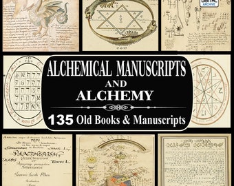 ALCHEMY & ALCHEMICAL  MANUSCRIPTS - 135 Old Books - Ancient Medieval Chemical Science, Elixir, Cures, Ancient Egyptian, Greek Alchemists