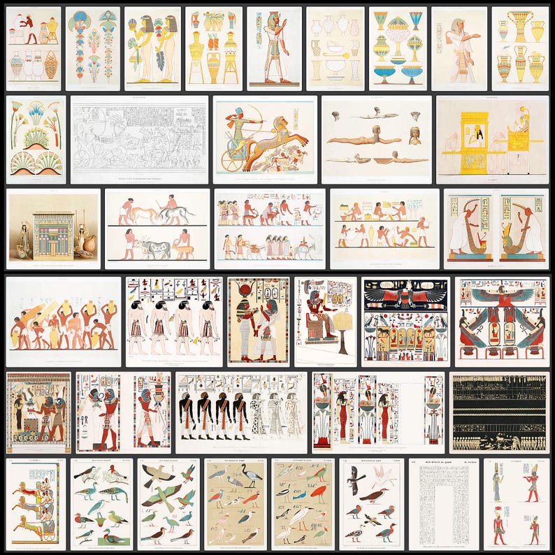 Ancient Egypt Art: 145 Egyptian Illustrations, Drawings, Rare Artwork (Download) image 4