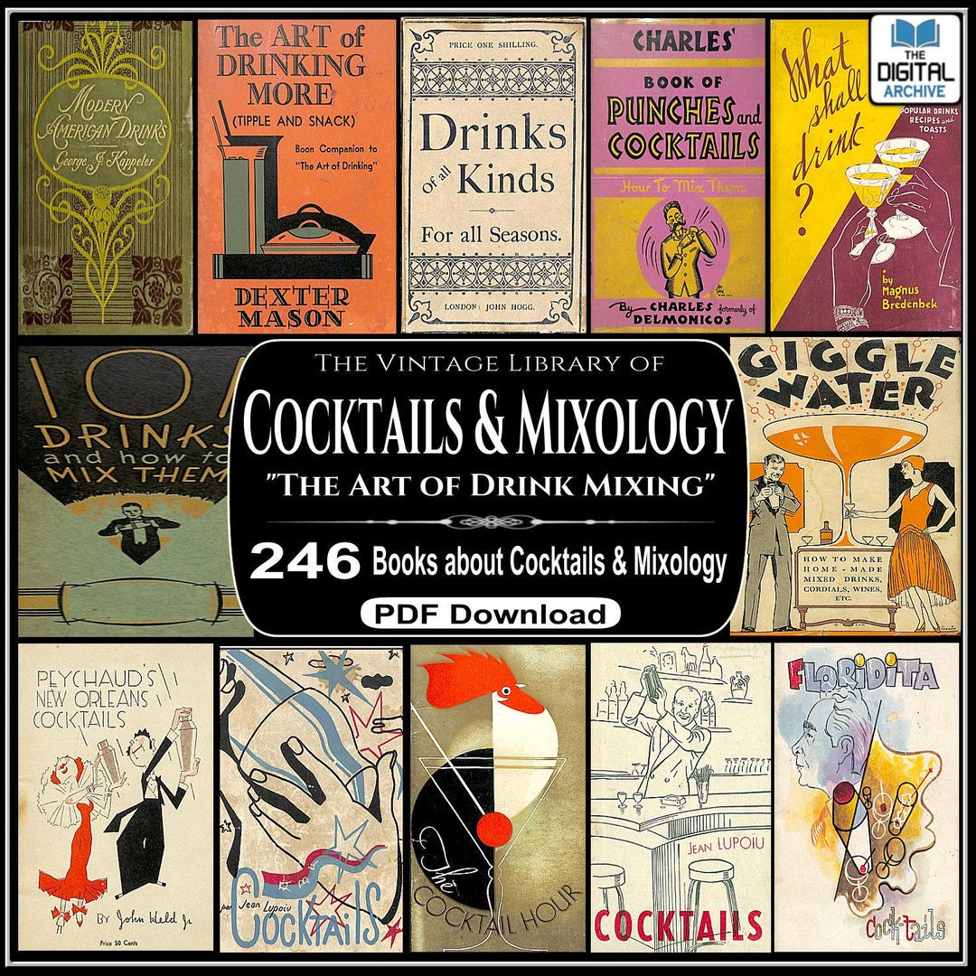 246 Cocktail &amp; Drink Mixology Recipe Books – Rare Vintage Forgotten ...