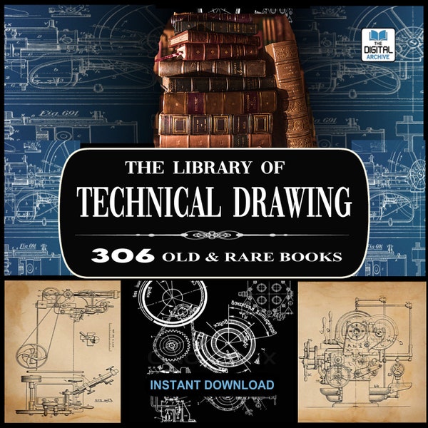 Technical Drawing & Drafting - 306 RARE BOOKS - Engineer Draftsman Blue Prints, Free hand drawing, Sketching, Architect Design Textbook