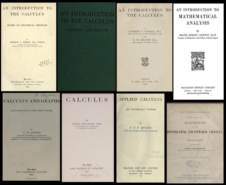 130 CALCULUS BOOKS – Rare Old Mathematics Library, Text-books ...
