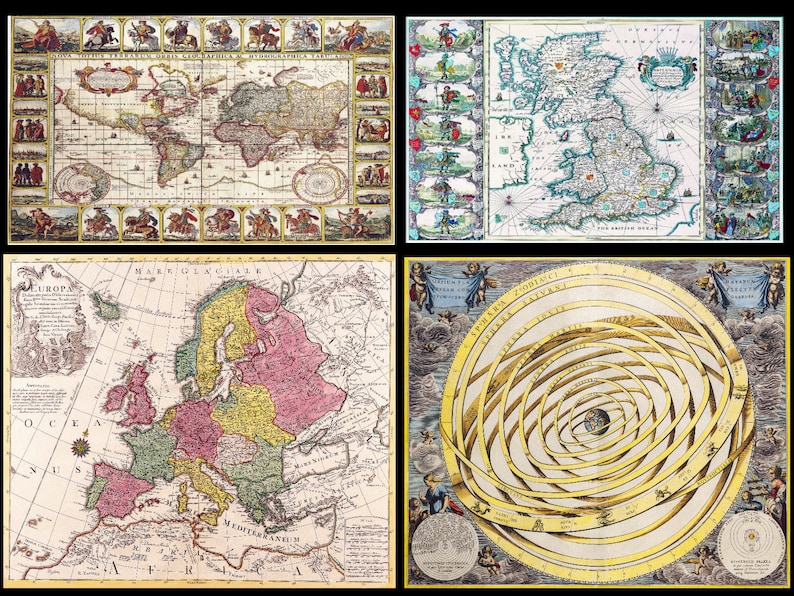 160 RARE OLD MAPS Collection Antique Maps Atlas of the World ...