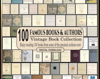 100 FAMOUS BOOKS & AUTHORS | Classic Novels | Greatest Writers of all Time |  Instant Download