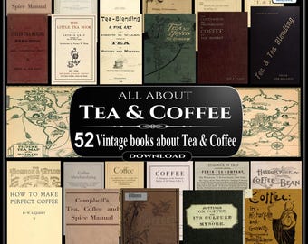 52 Vintage Tea Coffee Books: Recipes, Brewing Techniques and Guides - Rare Titles (Download)