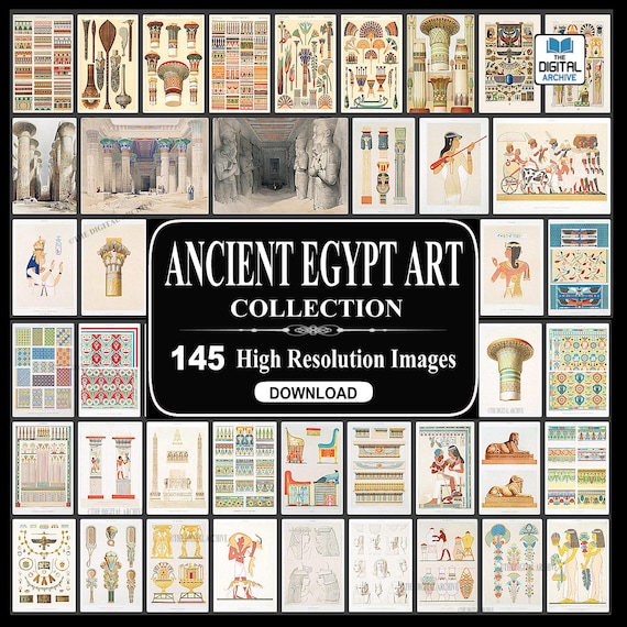 Ancient Egypt Art: 145 Egyptian Illustrations, Drawings, Rare Artwork (Download)