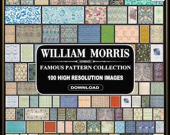 100 WILLIAM MORRIS Famous Pattern Collection - Printable, High Resolution JPG Images (Download)