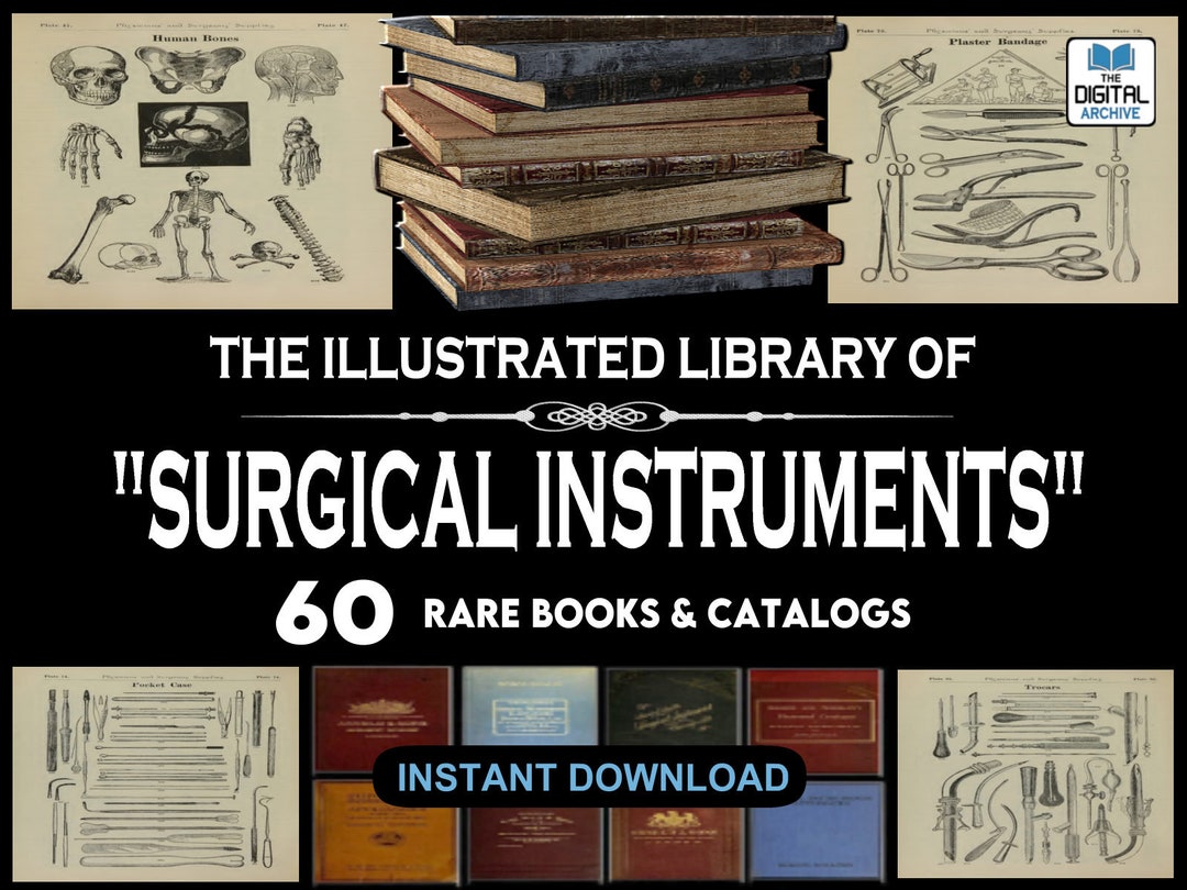 60 OLD SURGICAL INSTRUMENTS Books & Illustrated Catalog Collection