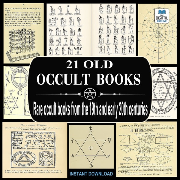 21 OLD OCCULT BOOKS - Supernatural,Mysticism,Magic,Spells, Alchemy,Paranormal,Witchcraft,Demonology,Tarot,Fortune Telling,Divination,Ghosts