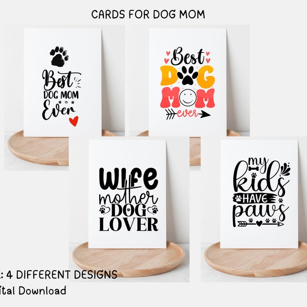 Mothers Day Card From Dog, Printable, Happy Mother's Day To The Best Dog Mom, Doggy Mother's Day Gift, Digital Download, Dog Mom, Doglover