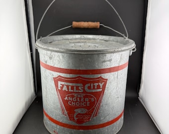 VINTAGE - SEAU APPÂT MINNOW FALLS CITY AU CHOIX DU PÊCHEUR