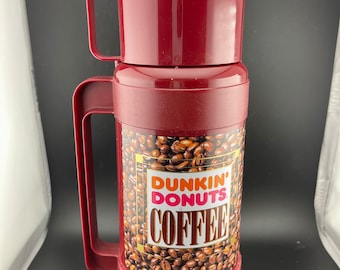 Vintage Dunkin Donuts Coffee Travel Thermos Model 3210 1