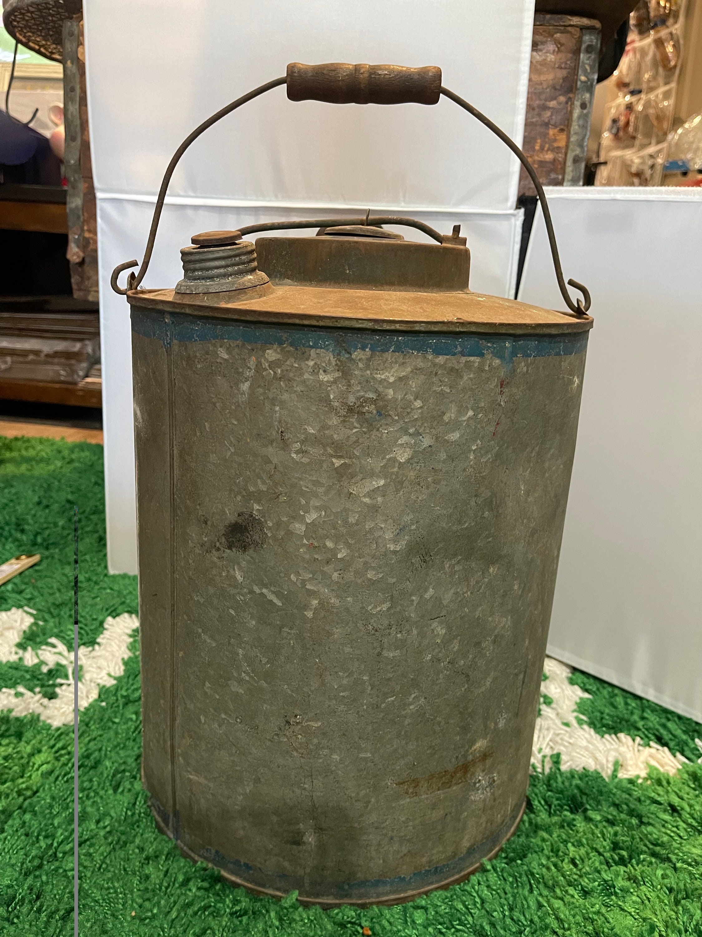 Antique KEROSENE Can Vintage the Never-fail 5 Gallon Metal Oil Can