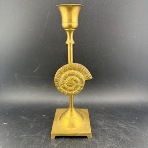 Großer Messing Kerzenständer Muschel | Taper Ocean Kerzenhalter Kerzenhalter Strandhaus Dekor Gold Muschel