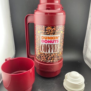 Thermos de voyage vintage Dunkin Donuts Coffee modèle 3210 1 litre fabriqué au Canada