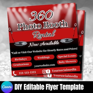 360 Photo Booth Flyer, Event Flyer, Fotografie Flyer, 360 Photo Booth Business Flyer, 360 Flyer, Party Verleih, 360 Stand Werbung