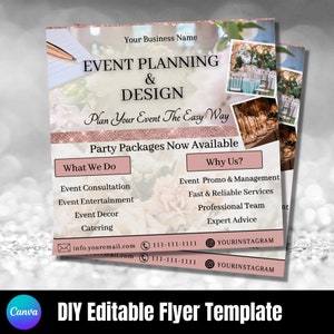 Event Planner Flyer, Wedding Planner, Event Flyer, Event Planning, Party Planner Advertisement, Event Venue, Venue Rentals, Party Rentals