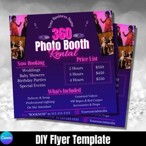360 Photo Booth Flyer, 360 Photo Booth Advertisement, 360 Photo Booth Business, 360 Flyer, Booking Flyer, 360 Photo Booth Rental