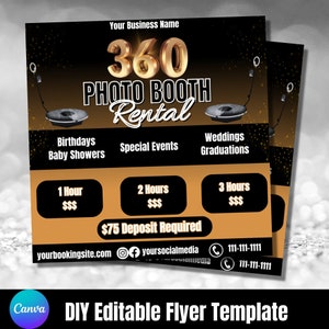 360 Photobooth Verleih Flyer: DIY Canva Template (Social Media)