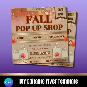 Fall Pop Up Shop Flyer: DIY Canva Template (Digital Download)
