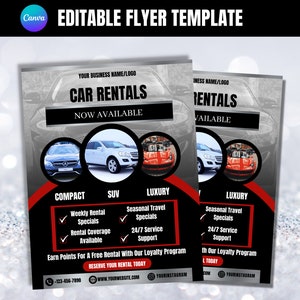 Folleto de alquiler de coches, Alquiler de autos, Folleto de empresa de alquiler de coches, Anuncio de alquiler de coches en Canva, Folleto de alquiler de coches editable, Folleto de alquiler DIY