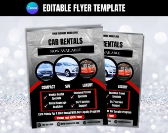 Car Rental Flyer Template: Editable Canva Design (1080x1080 px)