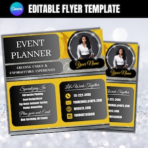 Event Planner Flyer Template, Event Designer Flyer, DIY Event Coordinator Flyer, Editable Event Stylist Flyer, Full Service Planning Flyer