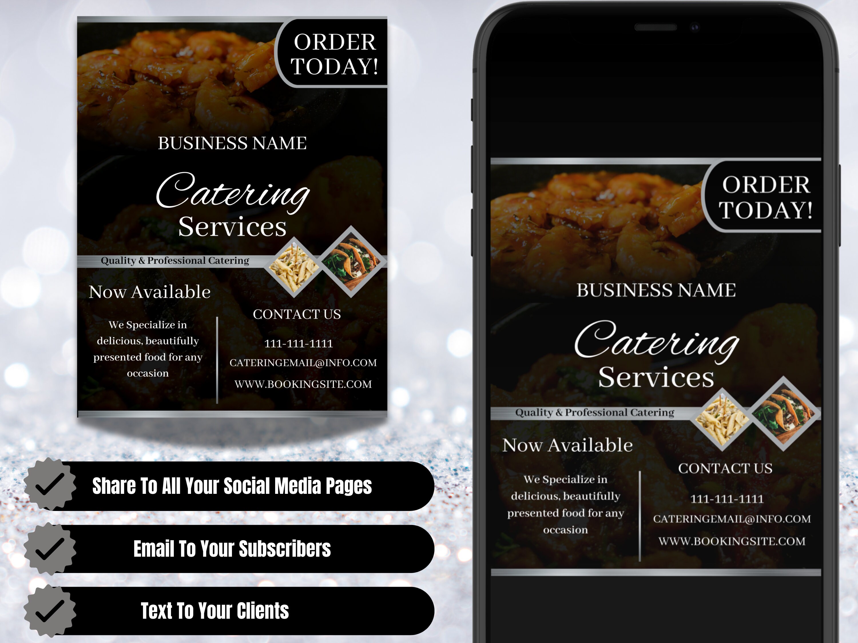 Catering Flyer Template: Editable Food Service Advertisement (digital ...