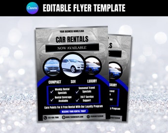 Car Rental Flyer Template: Editable Canva Ad (Digital Download)