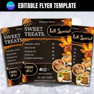 treats flyer
menu template
bakery template
bake sale flyer
fall sale flyer