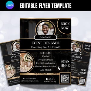 Event Designer Flyer Template, Event Florist Flyer, Design and Decor Planner Template, Party Decorator Advertisement
