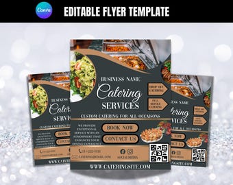 Catering Flyer Template: Editable Food Service Advertisement (Canva)