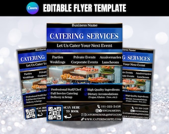Catering Flyer Template: Editable Food Service Advertisement (Canva)