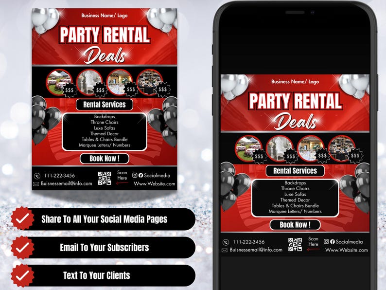 Party Rental Deals Flyer: DIY Event Template (digital Download) - Etsy