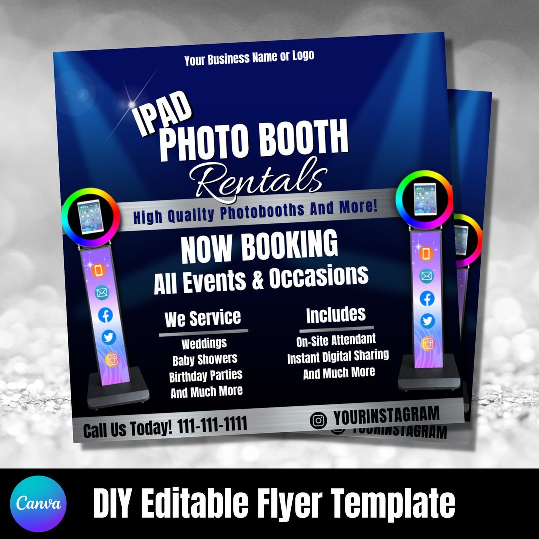 IPad Photo Booth Flyer, Selfie Photo Booth Flyer, iPad Photo Booth, Photo Booth Rental, Event